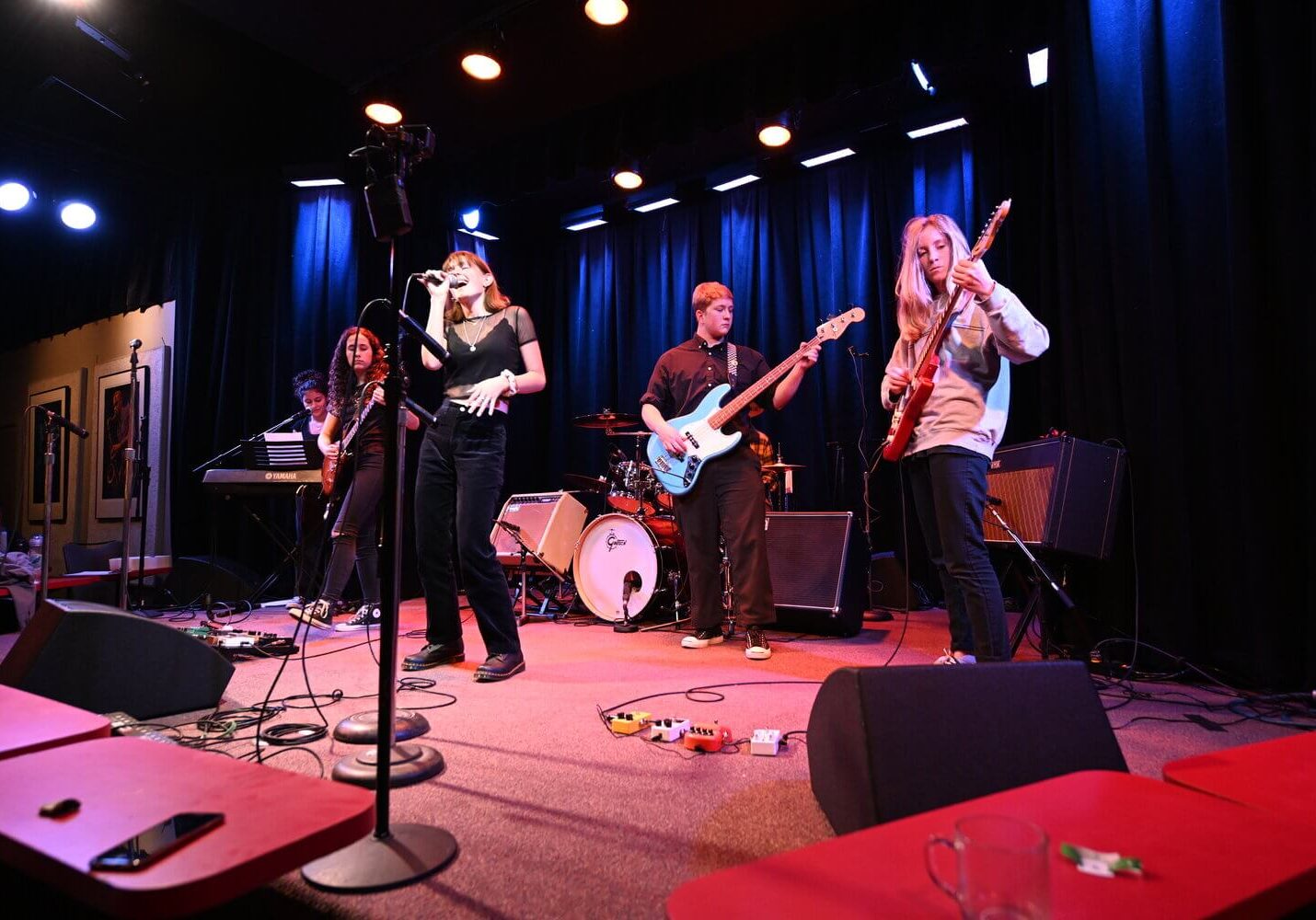 Women performing on stage